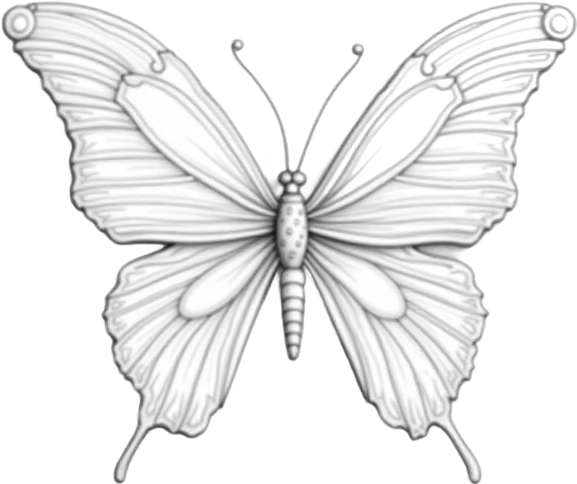 Monochrome Butterfly Illustration